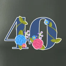 Květinové číslo kreslené - 40