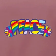 Peace nápis duhový