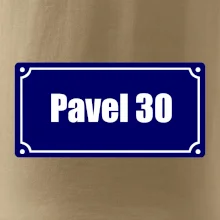 Jméno a věk - uliční cedule - modrá