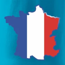 Francouzská vlajka mapa obrys