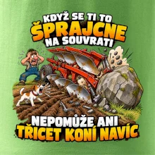 Pluh zaseknutý o balvan na souvrati