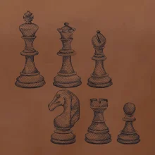 Šachové figurky kreslené