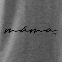 Psací nápis máma s ročníkem