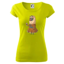 Alpaka s vínem žena