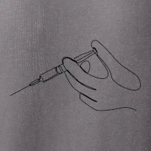 Ruka a injekce jedním tahem