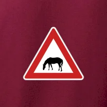 Dopravní značka - Pozor pasoucí se kůň