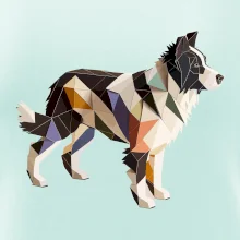 Border colie slepená z papíru