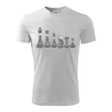 Šachové figurky v řadě - kreslené