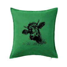 Černobílá karikatura černá kráva hlava