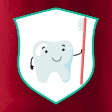 Zoubek na prsu - zubní kartáček