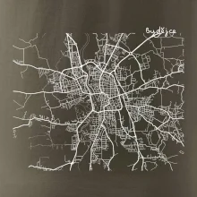 Mapy měst černobílé Budějce