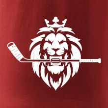 Lev s hokejkou v tlamě