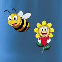 Parové triko - Včela a květina