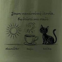 Jsem nenáročný člověk. Ke štěstí mi stačí sluníčko kafe kočka