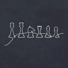 Šachové figurky v řadě - obrys