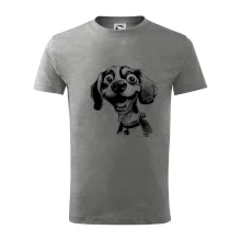 Černobílá karikatura bígl