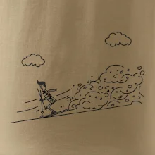 Kreslený lyžař na horách