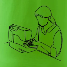 Švadlena a šicí stroj jedním tahem