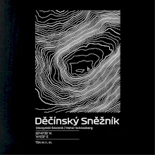 Děčínský Sněžník - vrstevnice v obdélníku