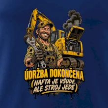 Údržba bagru dokončena nafta je všude