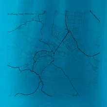 Černobílá mapa Kralupy nad Vltavou