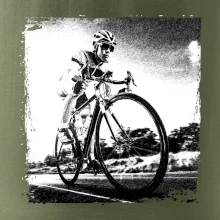 Cyklista černobílá cesta