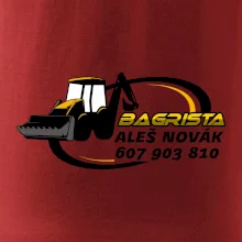 Bagrista v kruhu - vlastní nápis