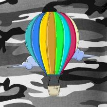 Horkovzdušný balon v oblacích