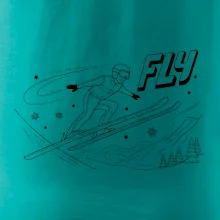 Skokan na lyžích černý obrázek FLY