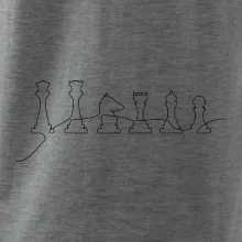 Šachové figurky v řadě - obrys