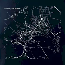 Černobílá mapa Kralupy nad Vltavou