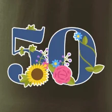Květinové číslo kreslené - 50