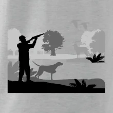 Lovec a ohař v lese