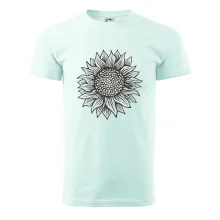 Slunečnice kreslená černobílá