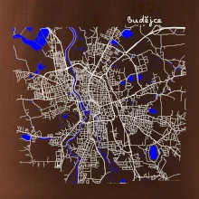 Budějce  - Mapa s vodními toky
