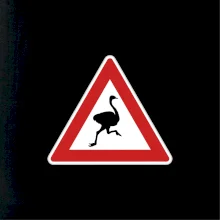 Dopravní značka - Pozor pštros