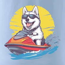 Husky na vodním skútru