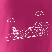 Kreslený lyžař na horách