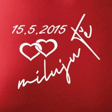 Mikina miluju tě s datumem na rukávu