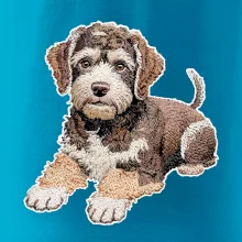 Lagotto romagnolo ležicí vyšívaný na prsu