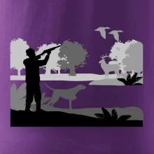 Lovec a ohař v lese