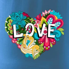 Love nápis květovaný