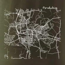 Mapy měst černobílé Pardubice