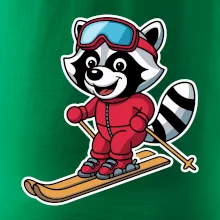 Mýval na lyžích - kreslený