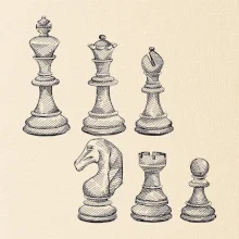 Šachové figurky kreslené