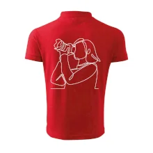 Fotografka stojící jedním tahem