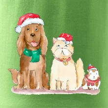 Veselé vánoce - pes, křeček a kočka