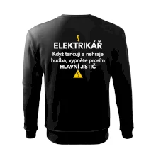 Elektrikář - hlavní jistič - Nápis na zádech