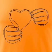 Ruka držící srdce  jedním tahem