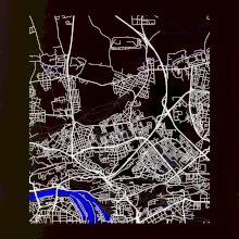 Praha 18200 - Mapa s vodními toky